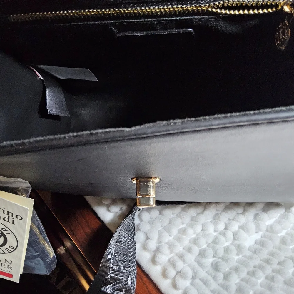 Valentino Orlandi Black Satchel with Wallet/Pouch NWT